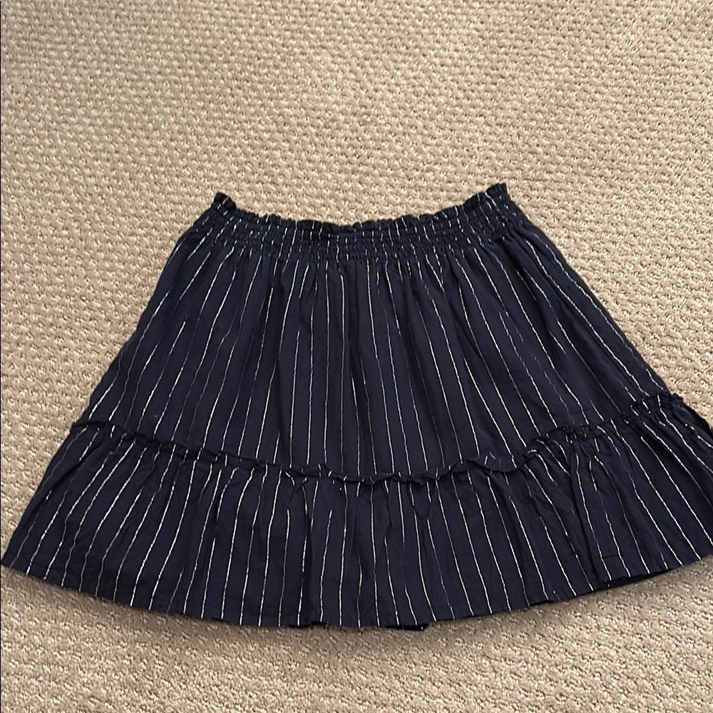 GAP Blue Skater Mini Skirt with Smocked Tiered Design